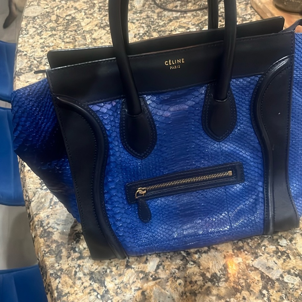 Cline Blue Python Tote - image 1